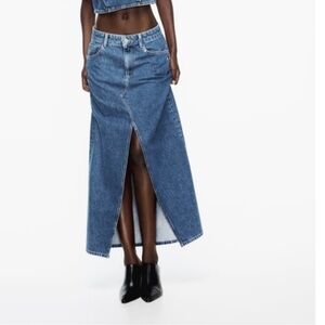 Zara Long Denim Skirt